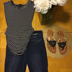 White &black bodysuit. Side boob cut.